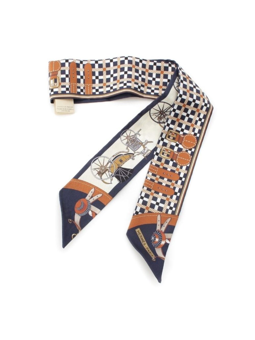Hermes Twilly Silk All Over Print Scarf les Voitures Nouvelles History